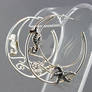 Seahorse and starfish silver hoop earrings