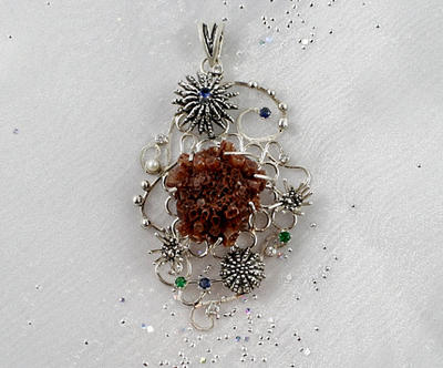 Aragonite artisan jewelry. Nautical sterling silve by nataliakhon