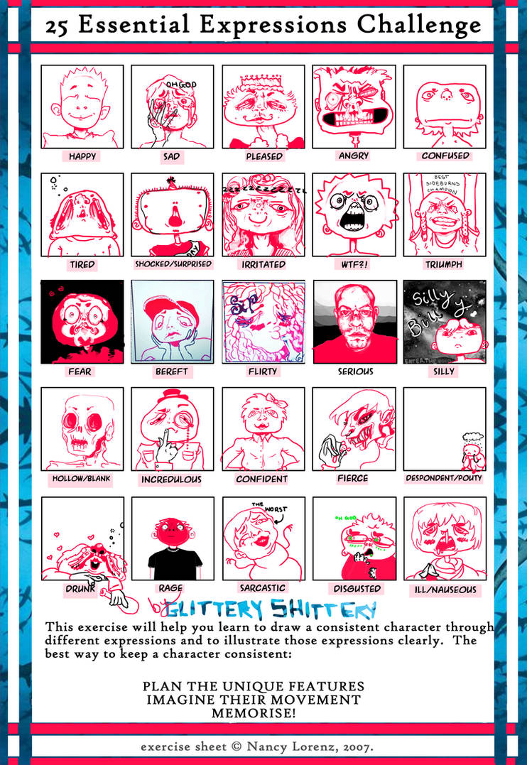 25 expression challenge by GlitteryShittery on DeviantArt
