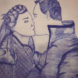 Snow White and Prince Charming wedding sketch