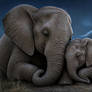 Mother Elephant and Calf