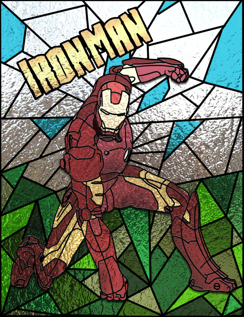 Iron Man Stained Glass