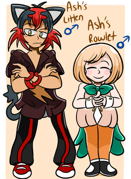 Ash's Litten and Rowlet