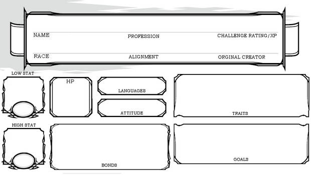 roleplay NPC sheet