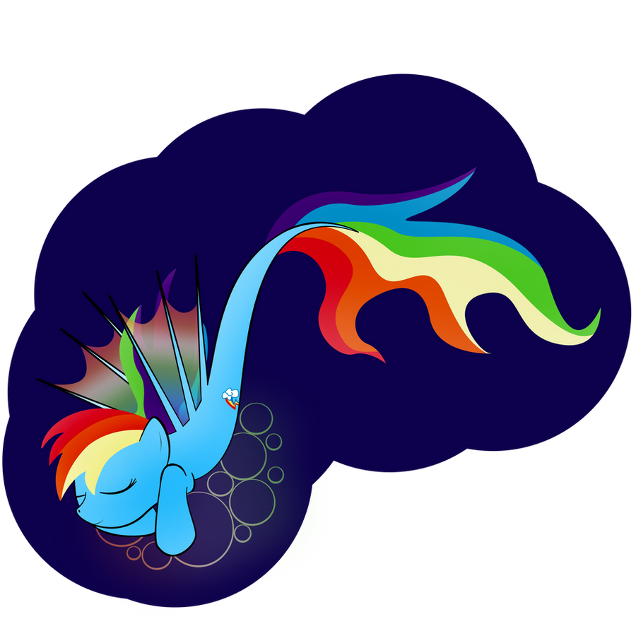 Rainbowdash is a LAZY seapony by zomgitsalaura