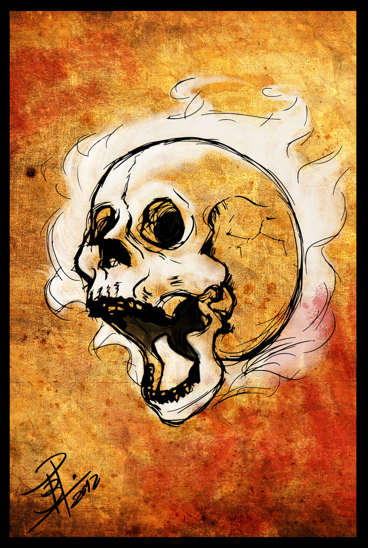 Flame Skull Sketch by Nobru21 on DeviantArt