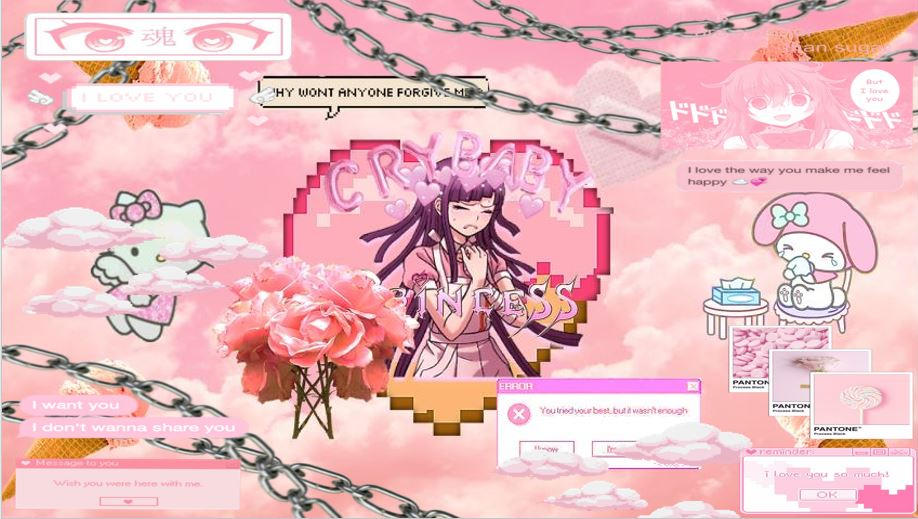Pink Hello Screen Computer Mikan Pink Computer Lockscreen by ang3lguts on DeviantArt