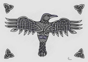 Knotwork Crow by bifishiar