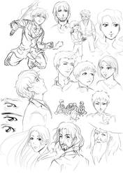 LotR and Enders Game sketchdump