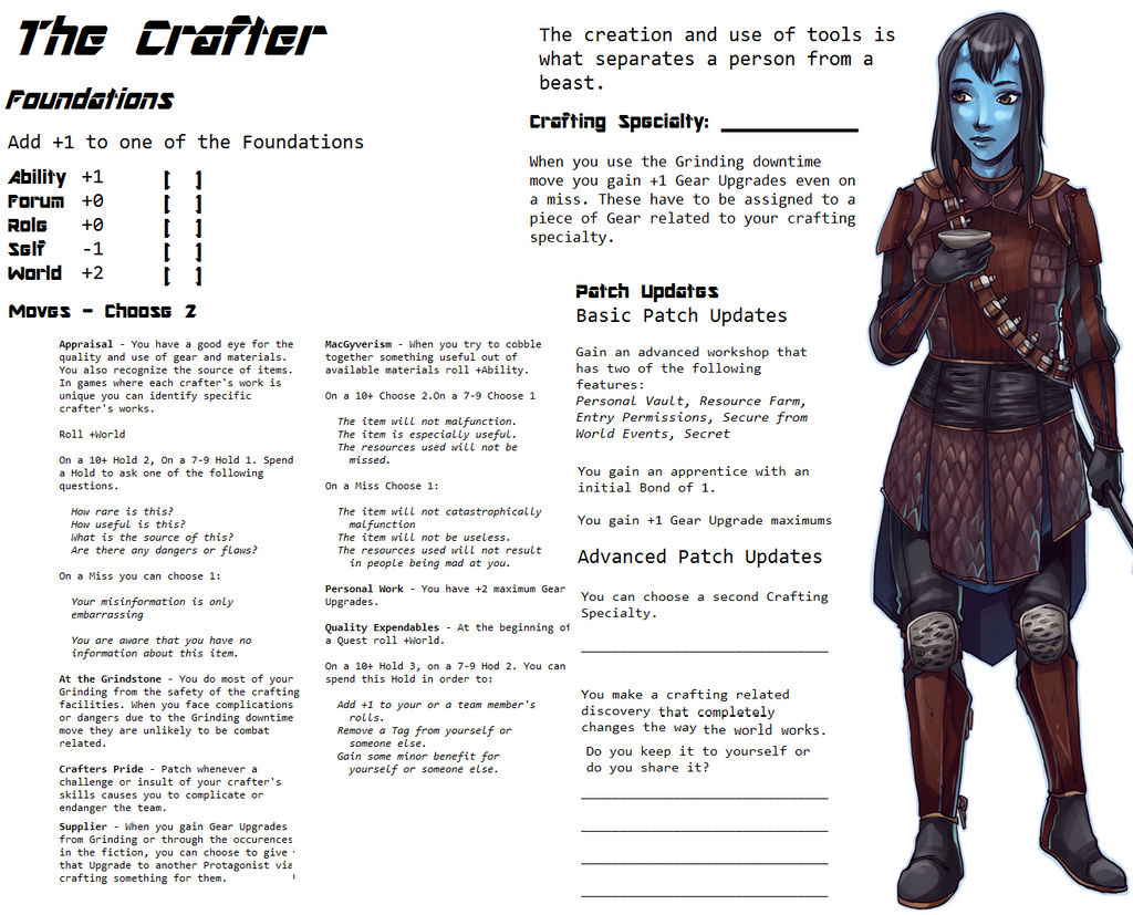 Persona Sheet Prototype - The Crafter