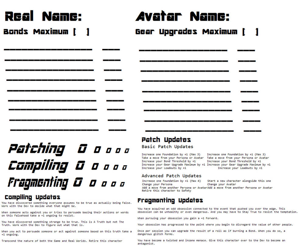 Protagonist Profile Prototype - Front Sheet by Thrythlind on DeviantArt