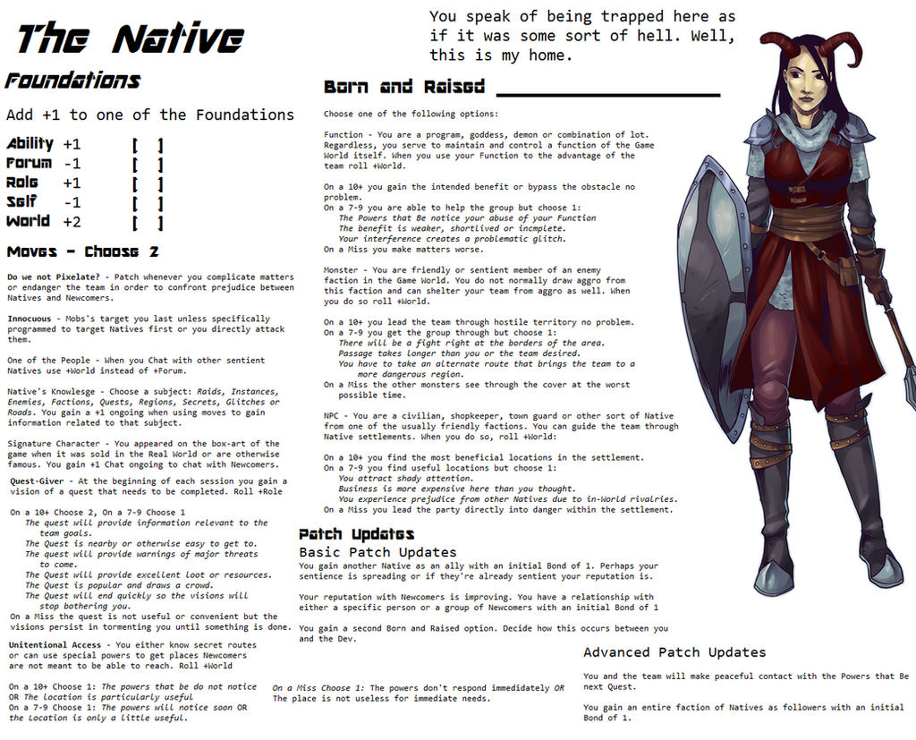 Persona Sheet Prototype - The Native