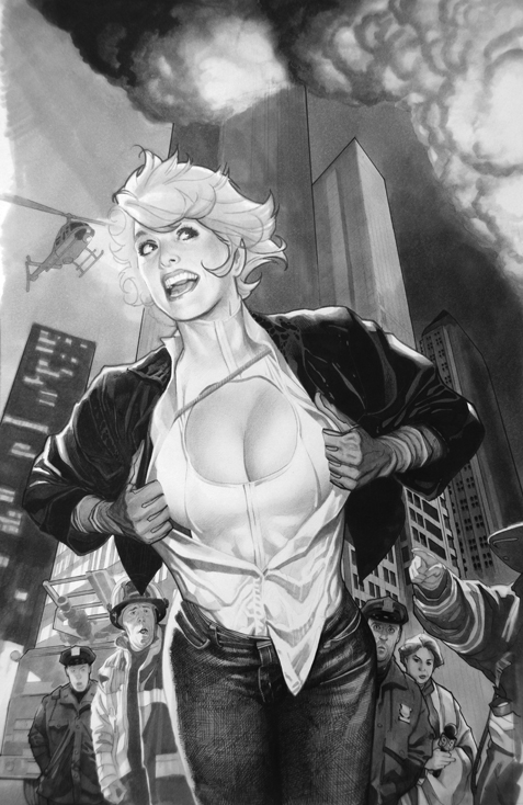 Power Girl Tonal Drawing