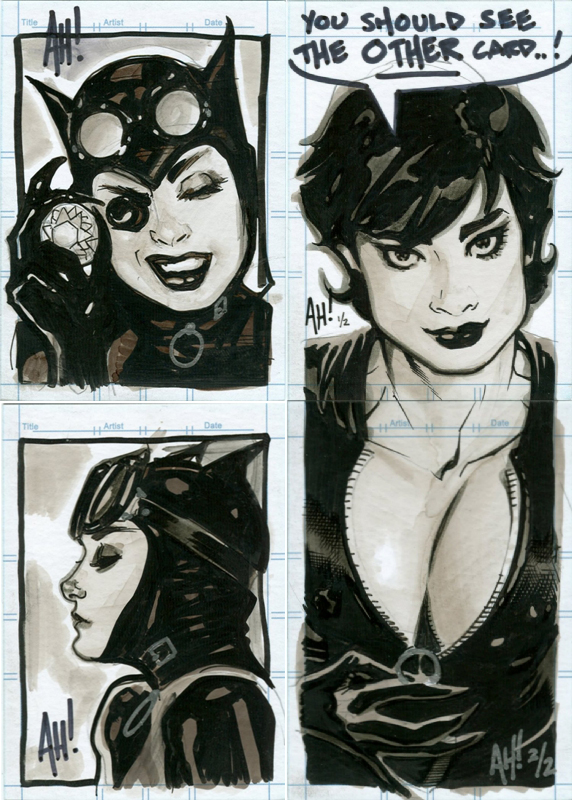 Catwoman Sketch Cards By Adamhughes On Deviantart