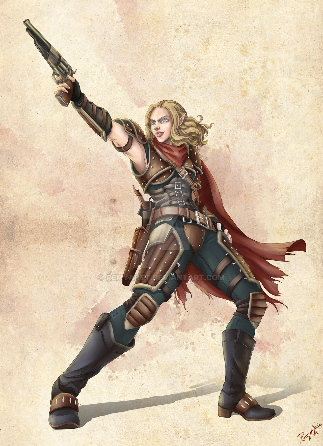High elf gunslinger DnD character Commission by RemyArtt on DeviantArt