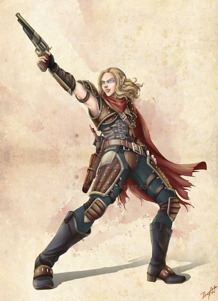 High elf gunslinger DnD character - Commission by RemyArtt on DeviantArt