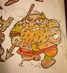 dwarf in charge  coffe sketch