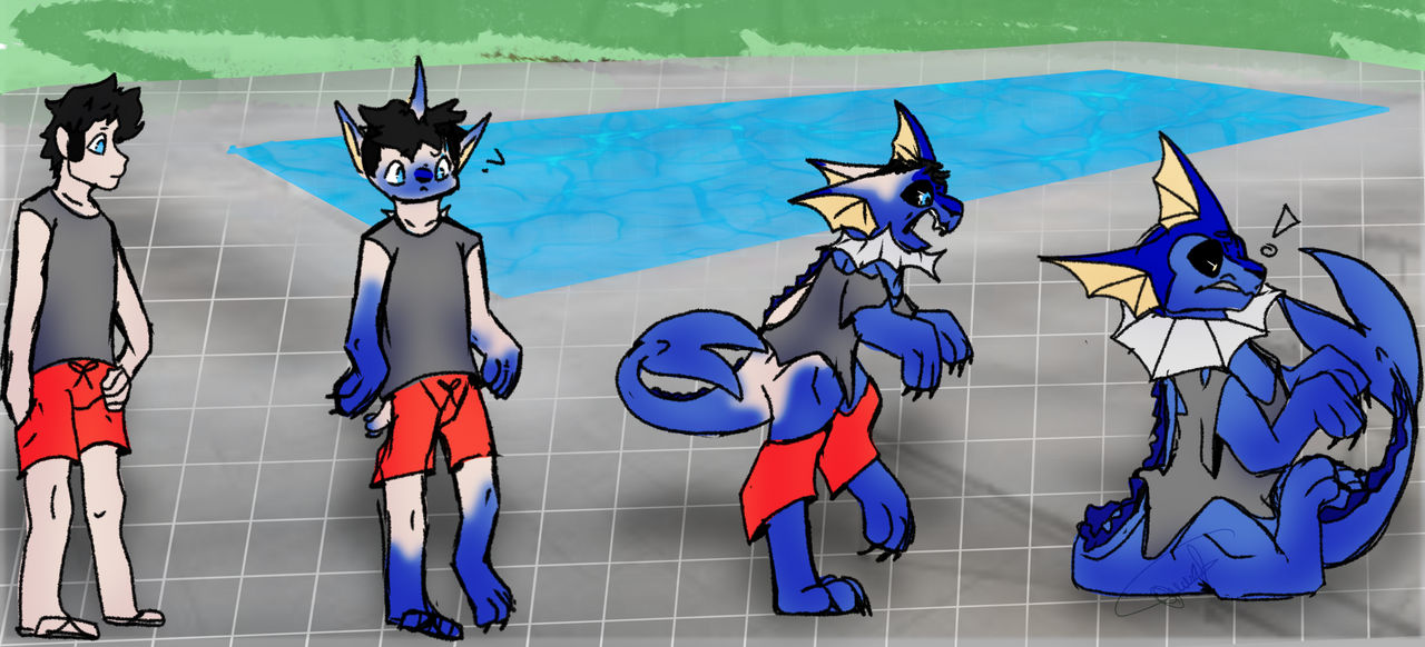 Vaporeon tf request by Catastrofae on DeviantArt