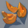 Pumpkin slices alla prima oil painting