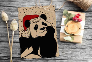 Xmas panda bear mockup