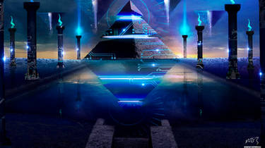 Connection Pyramid Circuits ( Photoshop Art)