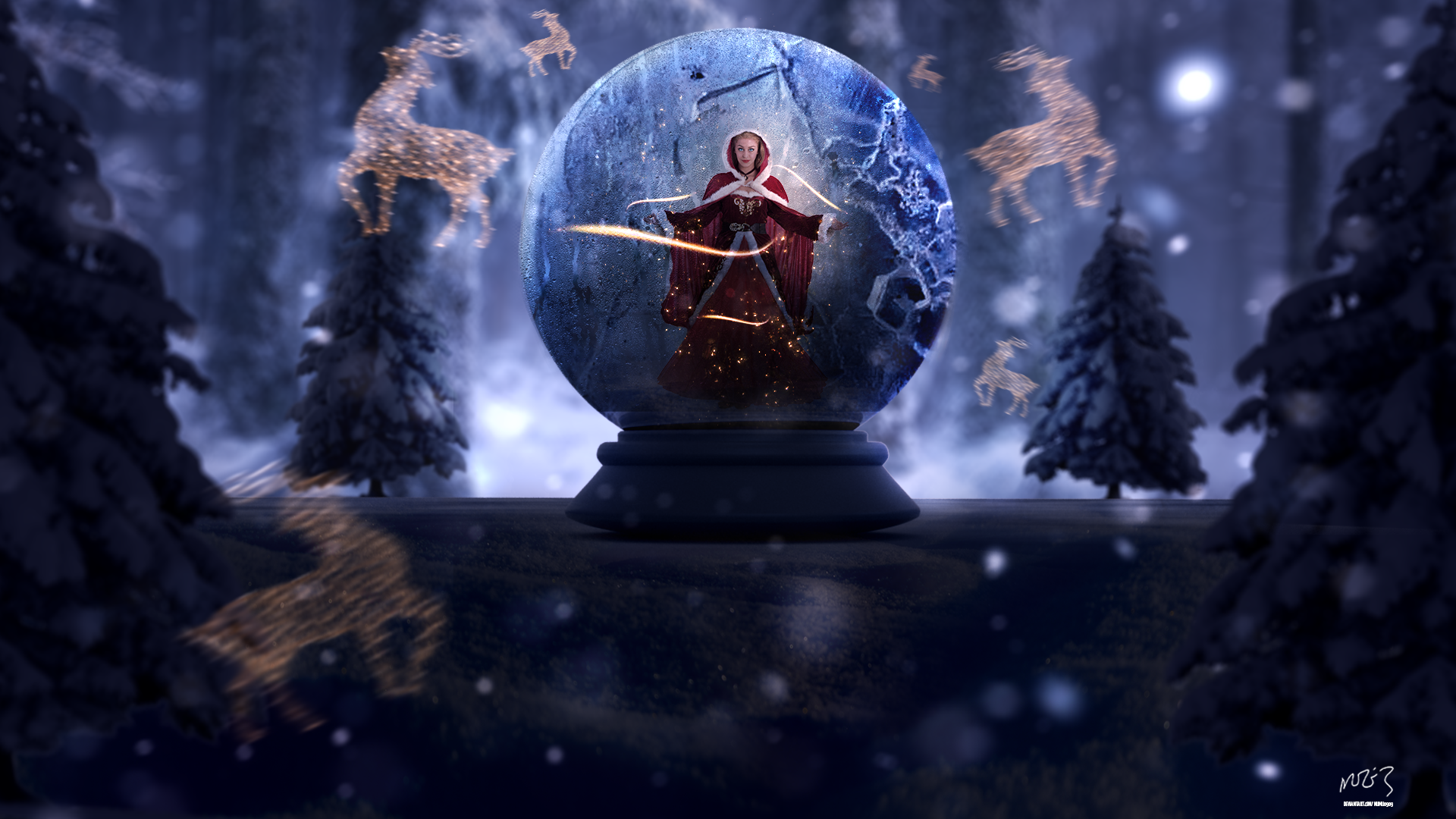 Christmas Elf Forest Photoshop Art