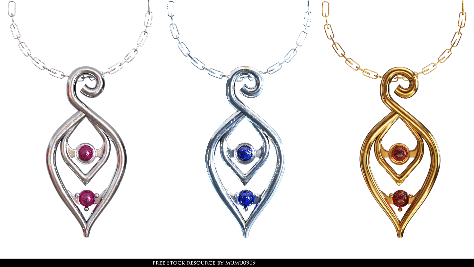Diamond Gems Metal Gold Pendant free Pack resource