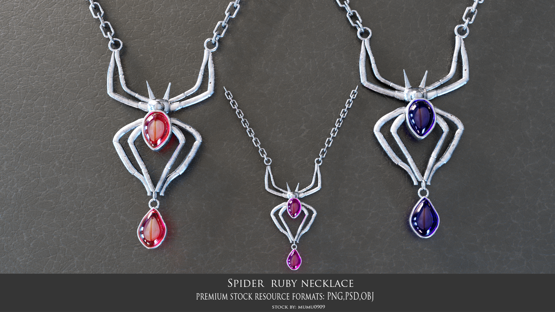 Spider Ruby Pendant Necklace