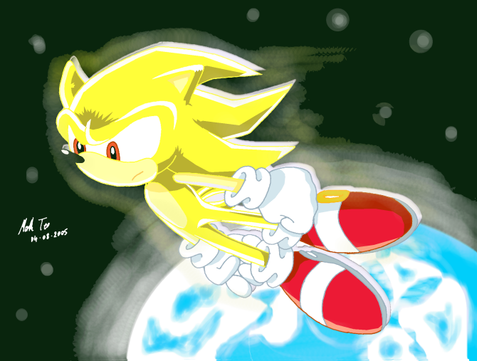 Super Sonic in Space by Rapid-the-Hedgehog on DeviantArt