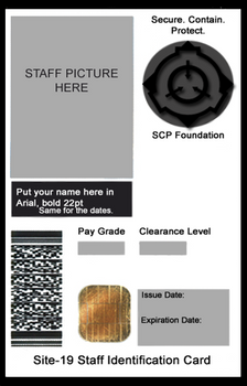 SCP Foundation ID Card Template