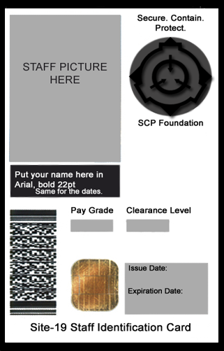 SCP Foundation ID Card Template by generalpurposegeek on DeviantArt