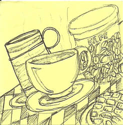 Coffee Time- Art in a Postick