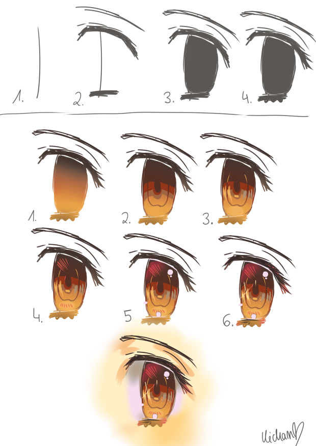 How to draw + color eyes