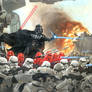 Vader and his troops at WAR! Poster