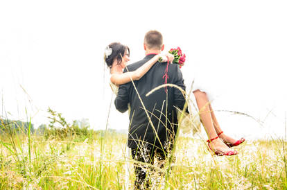 Walking through the field