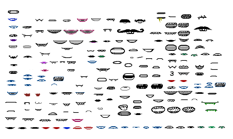 Homestuck Mouths Sprite Sheet