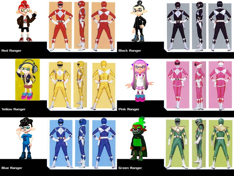 Splatoon Power Rangers Mighty Morphin Splatoon Rangers by GustavoOliv on DeviantArt