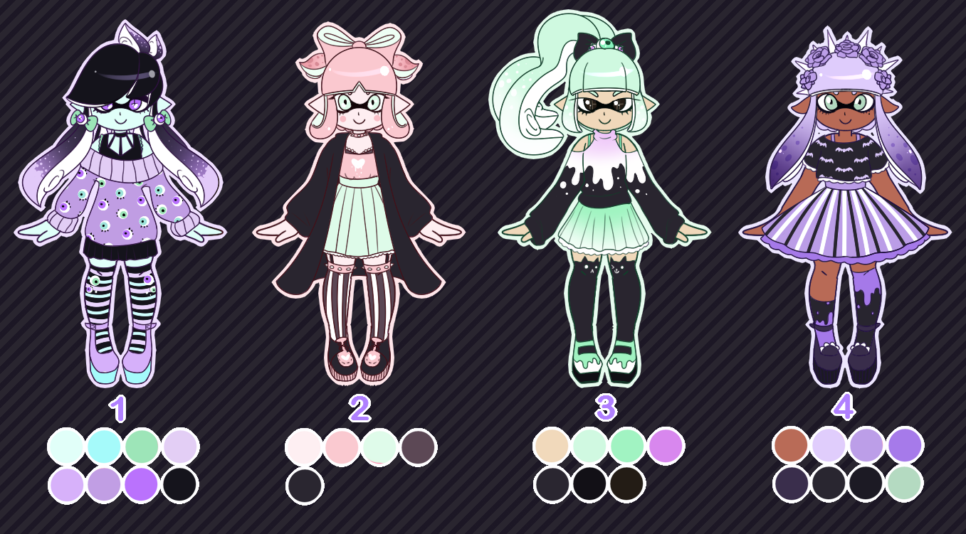 Pastel Goth Inkling Adoptables CLOSED