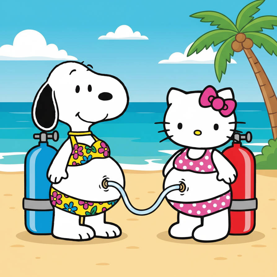 Sanrio Inflation Snoopy and hello kitty belly inflation by Elijah150 on DeviantArt