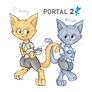 Portal 2 characters as cats [2]