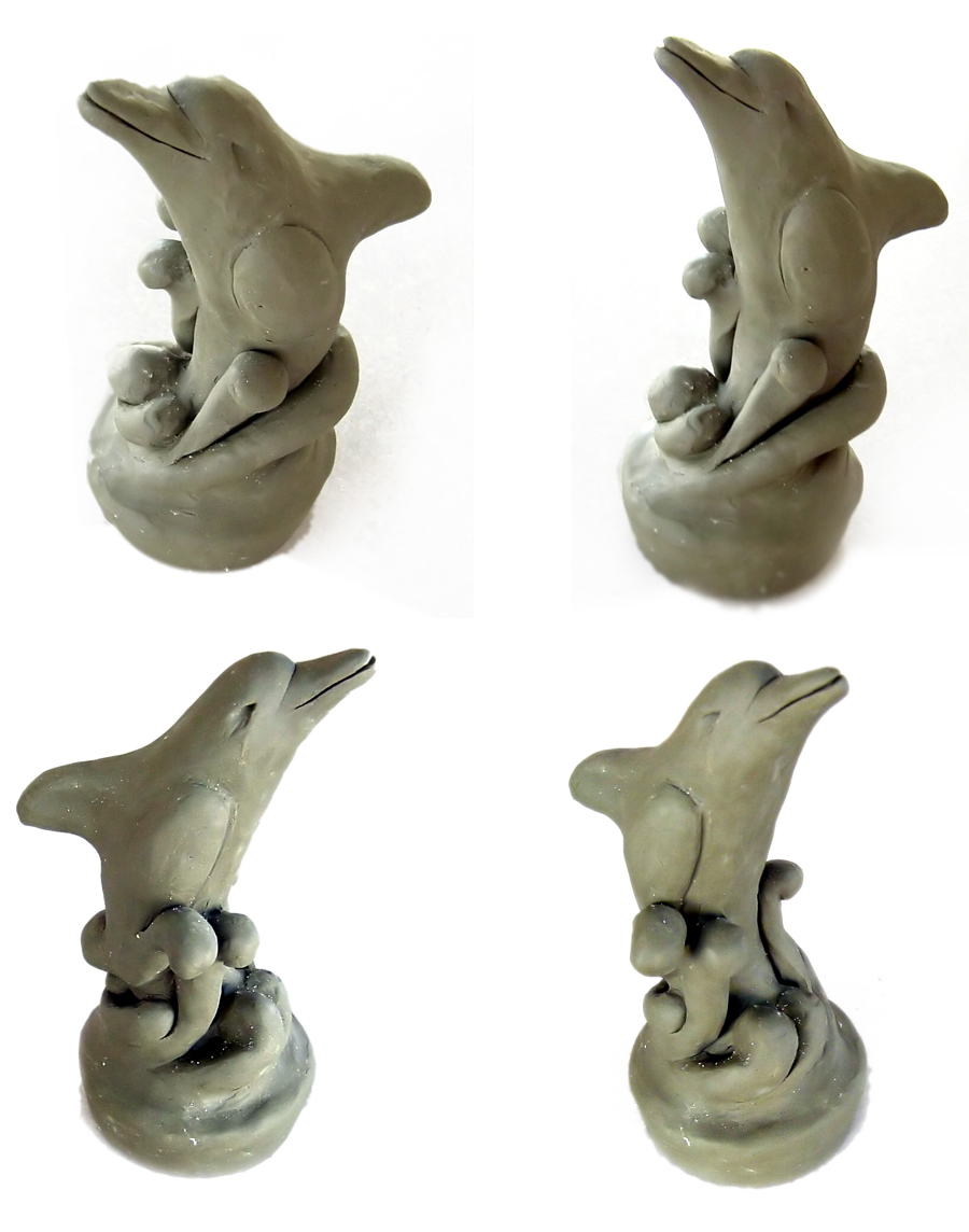 Dolphin Clay Prep Sculpture