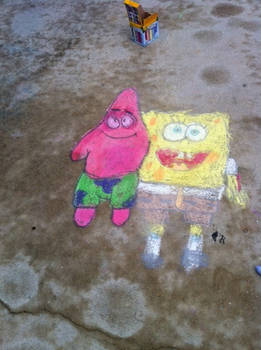 Spongebob an Patrick Chalk Art