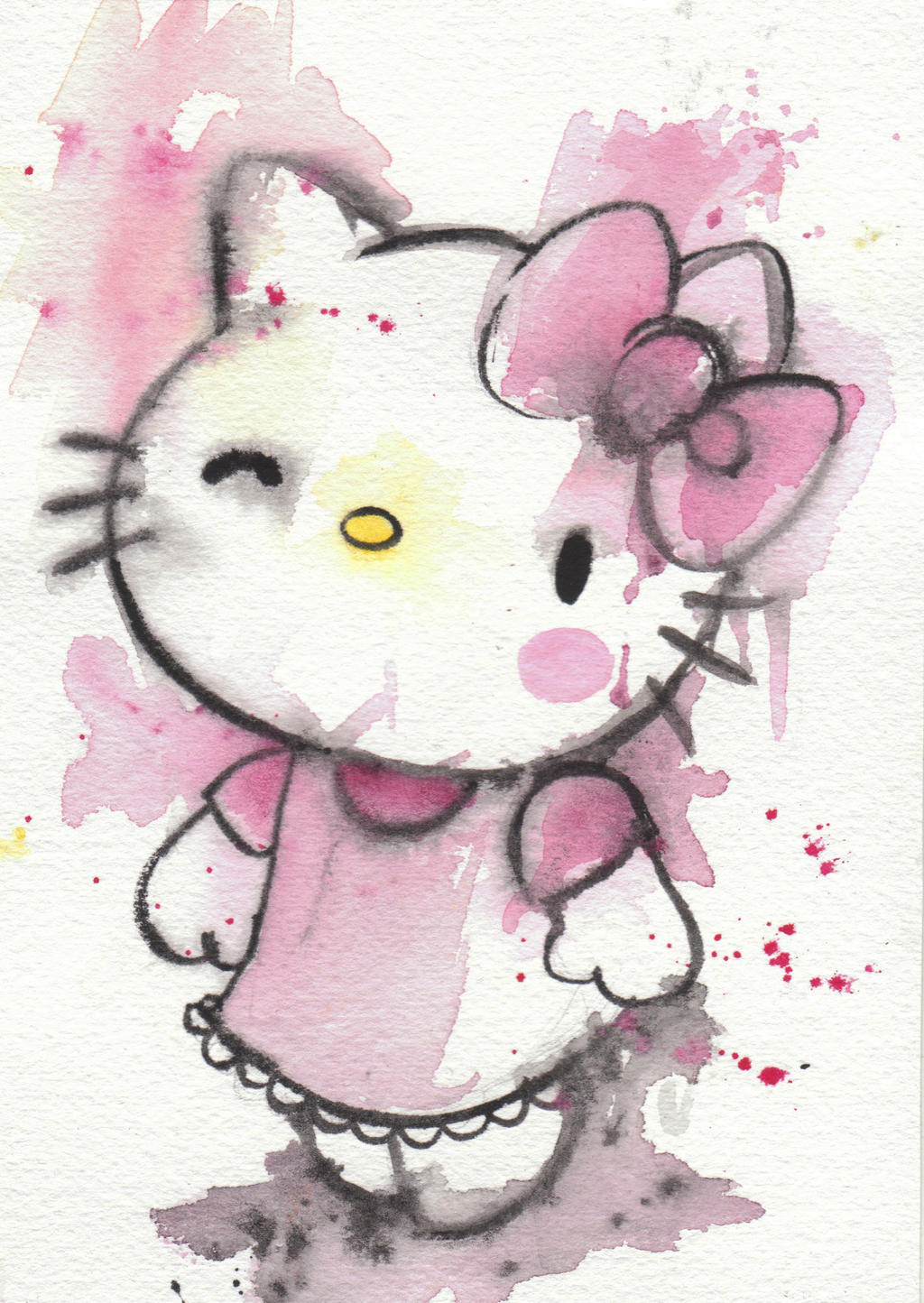 Hello kitty drawing by Unipandastel on DeviantArt