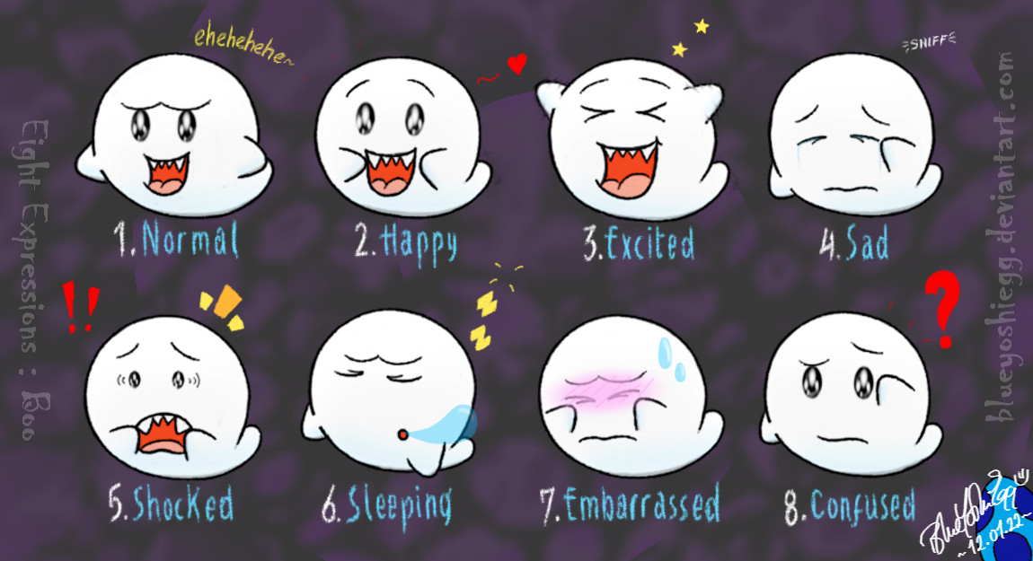 Boo Expression Eight Expressions - Boo by blueyoshiegg on DeviantArt