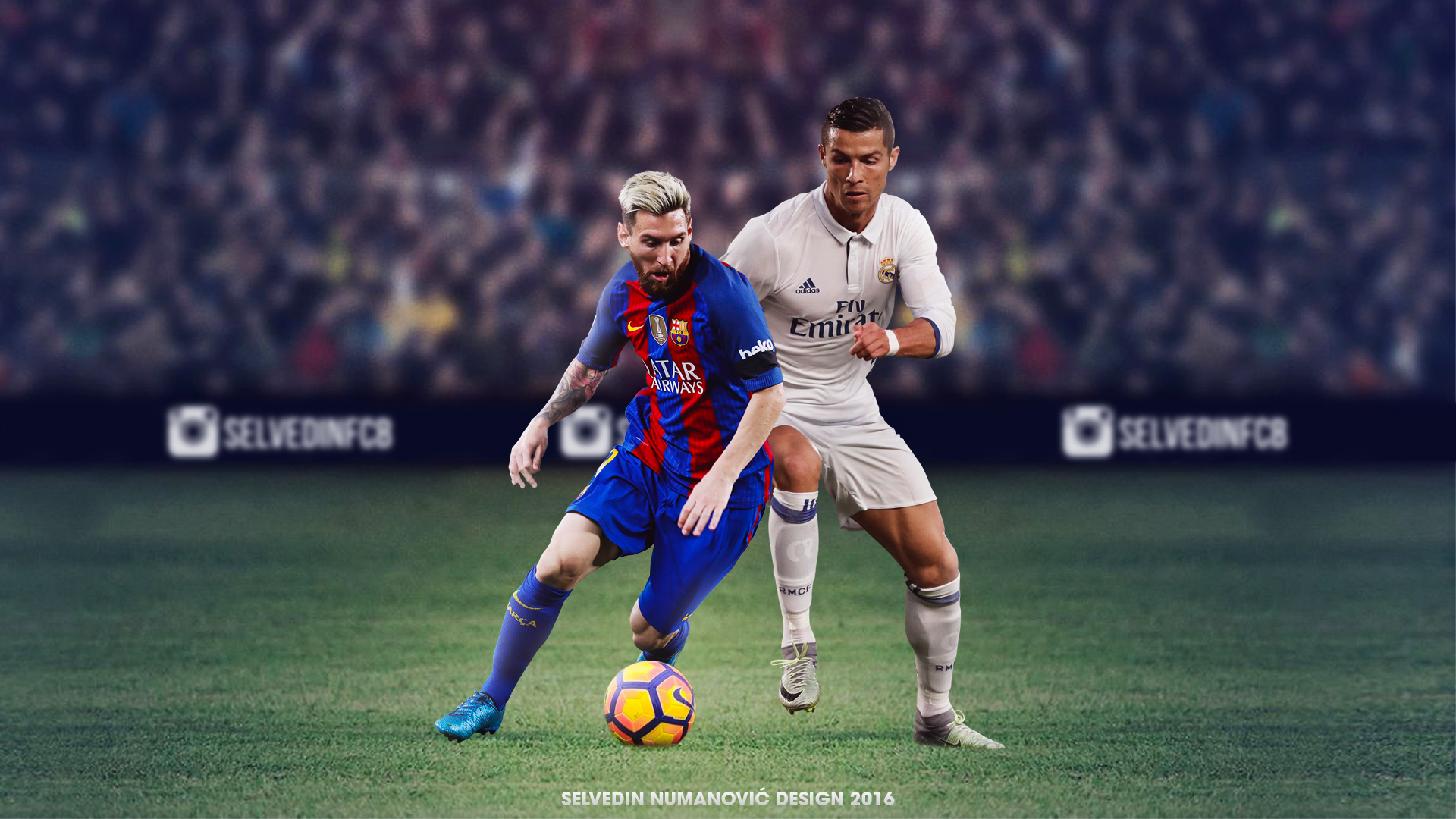 Messi vs Ronaldo HD WALLPAPER by SelvedinFCB on DeviantArt Messi vs Ronaldo HD WALLPAPER by SelvedinFCB on DeviantArt