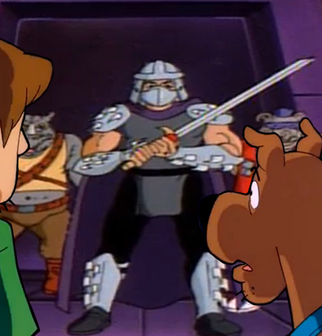 Shaggy and Scooby run into Shredder, R and B by BatBlue on DeviantArt