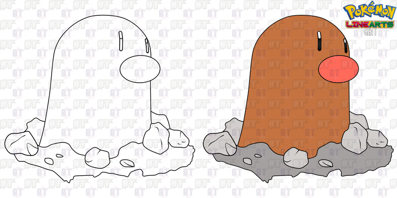 Line Drawing Diglet Gen I Diglett Lineart by Peetzaahhh2010 on DeviantArt