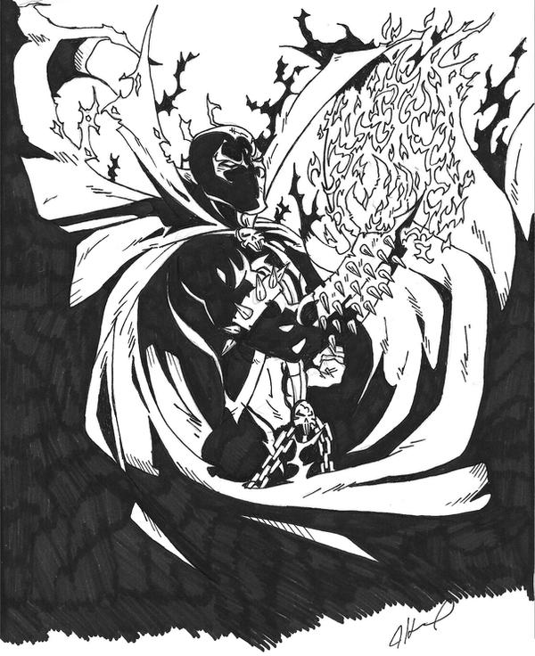 Spawn Drawing Inked Spawn inked by LastSonofKrypton38 on DeviantArt