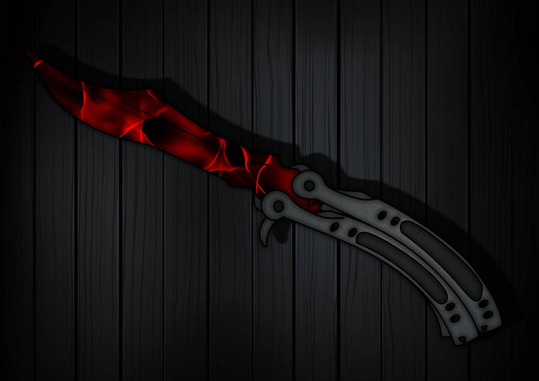 Custom red CSGO butterfly knife skin by MohamOverKill on DeviantArt