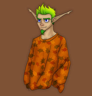 Jak in a fall sweater 